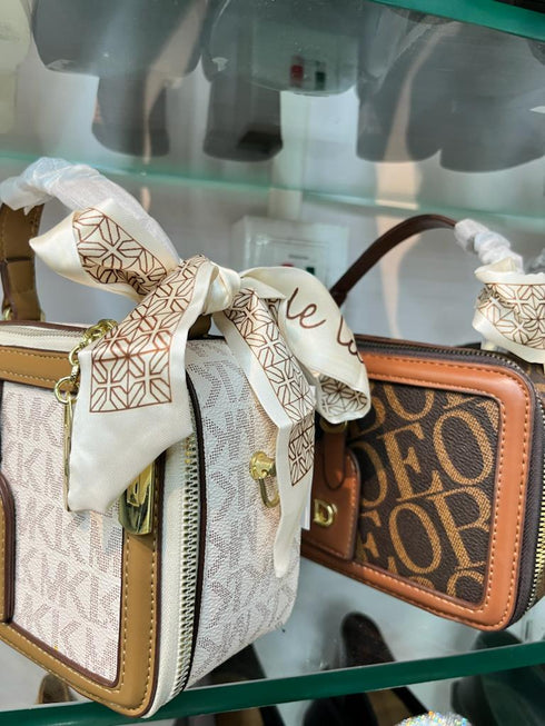 Fancy Scarf Decor Trendy Retro Box Handbag